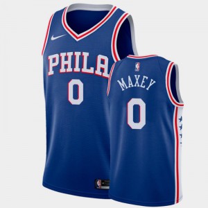 Men's Tyrese Maxey #0 2020 NBA Draft First Round Pick Philadelphia 76ers Icon Blue Jerseys 787577-694