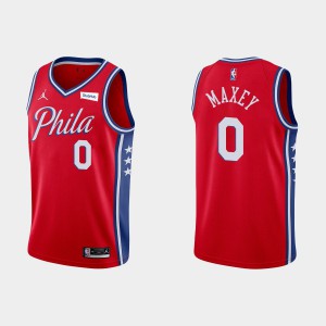 Men Tyrese Maxey #0 Red Philadelphia 76ers 2020 NBA Draft First Round Pick Statement Jerseys 802037-382