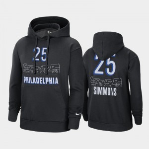 Men Ben Simmons #25 Black Philadelphia 76ers 2020-21 Pullover City Hoodies 599176-721