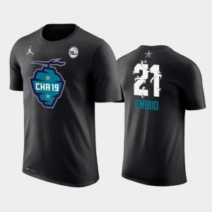 Men Joel Embiid #21 2019 All-Star Philadelphia 76ers The Buzz Side Sweep Black T-Shirt 784099-791