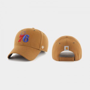 Men MVP Carhartt X 47 Brand Khaki Philadelphia 76ers Hats 189333-663