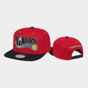 Men Philadelphia 76ers Reload Red Black Hardwood Classics Snapback Hats 873152-124