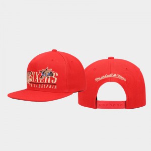 Men's Red Vintage 2 Adjustable Snapback Philadelphia 76ers Hardwood Classics Hats 238273-985