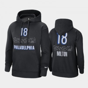 Mens Shake Milton #18 Philadelphia 76ers Black 2020-21 Pullover City Hoodie 410449-285