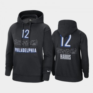 Men Tobias Harris #12 2020-21 Pullover Philadelphia 76ers City Black Hoodie 577861-430