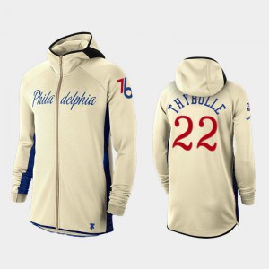Men's Matisse Thybulle #22 2019-20 Showtime Full-Zip Philadelphia 76ers Earned Edition Cream Hoodie 710408-388