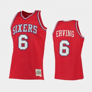Men's Julius Erving #6 Red 1982-83 Philadelphia 76ers Hardwood Classics Jerseys 686235-619