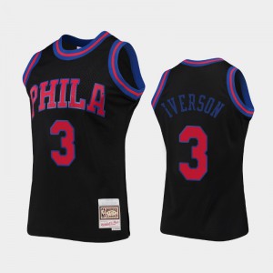 Men Allen Iverson #3 Philadelphia 76ers Rings Black Collection Jersey 725138-193