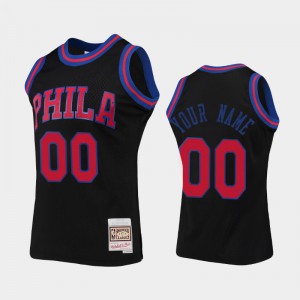 Men #00 Rings Philadelphia 76ers Custom Collection Black Jersey 409275-401