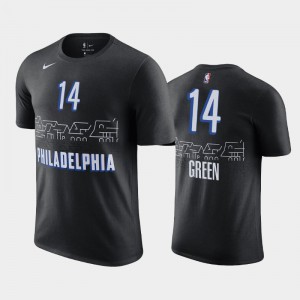 Men's Danny Green #14 2020-21 Philadelphia 76ers Black City T-Shirt 854019-413