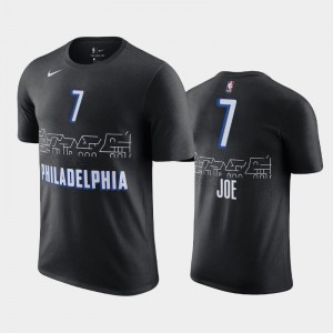 Mens Isaiah Joe #7 2020-21 City Black Philadelphia 76ers T-Shirt 711759-849