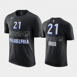 Mens Joel Embiid #21 2020-21 Black Philadelphia 76ers City T-Shirt 558059-859