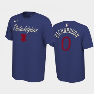 Men's Josh Richardson #0 2019-20 Royal Earned Edition Philadelphia 76ers T-Shirts 622320-776