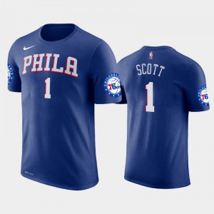 Mens Mike Scott #1 Icon Philadelphia 76ers Blue 2019 Season T-Shirt 164451-940