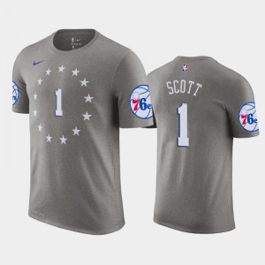 Mens Mike Scott #1 City 2018-19 Gray Philadelphia 76ers T-Shirts 126112-933