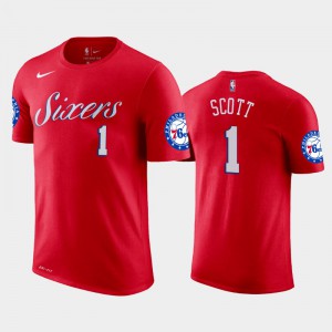 Men's Mike Scott #1 2019 Season Red Statement Philadelphia 76ers T-Shirt 596988-326