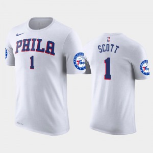 Men's Mike Scott #1 Association White 2019 Season Philadelphia 76ers T-Shirt 878254-135