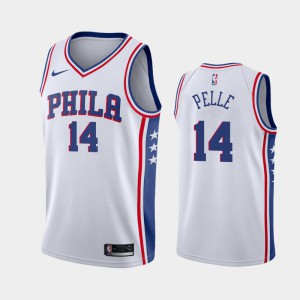 Men's Norvel Pelle #14 Philadelphia 76ers Association White 2019-20 Jersey 364449-701
