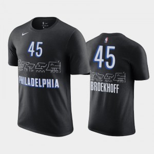 Men's Ryan Broekhoff #45 2020-21 Black Philadelphia 76ers City T-Shirts 211874-400