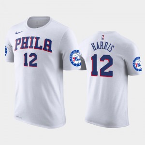 Men Tobias Harris #12 White 2019 Season Association Philadelphia 76ers T-Shirts 541526-210