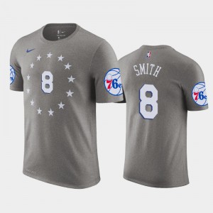 Men Zhaire Smith #8 Gray 2018-19 City Philadelphia 76ers T-Shirts 224594-876