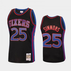 Men's Ben Simmons #25 Philadelphia 76ers Reload Hardwood Classics Black Jersey 379063-428