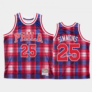 Men's Ben Simmons #25 Private School Hardwood Classics Philadelphia 76ers Red Jersey 831708-784