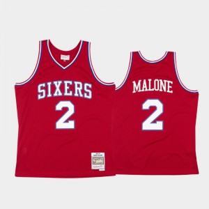 Men Moses Malone #2 Philadelphia 76ers Red 1982-83 Authentic Hardwood Classics Jerseys 840417-653