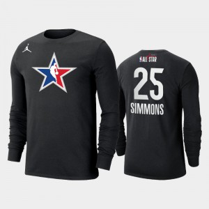 Men's Ben Simmons #25 Philadelphia 76ers 2021 NBA All-Star Official Logo Black T-Shirts 852441-663
