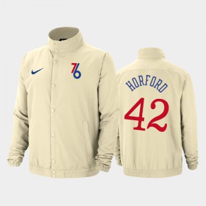 Mens Al Horford #42 2019-20 DNA Lightweight Cream Philadelphia 76ers City Edition Jacket 921430-490