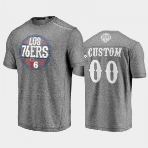 Men's 2020 Latin Nights Philadelphia 76ers Custom Noches Ene-Be-A Heathered Gray T-Shirt 135454-633
