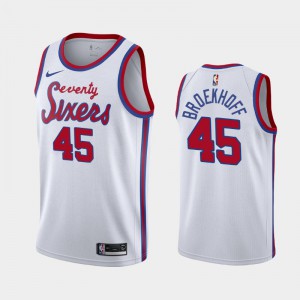 Mens Ryan Broekhoff #45 Hardwood Classics White Philadelphia 76ers 2019-20 Jerseys 377679-335