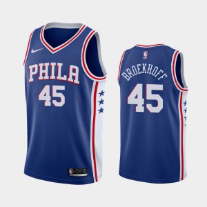 Men Ryan Broekhoff #45 Philadelphia 76ers 2019-20 Icon Blue Jersey 574855-370