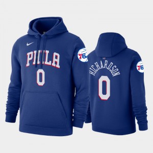 Mens Josh Richardson #0 2019-20 Pullover Name & Number Icon Royal Philadelphia 76ers Hoodies 319804-375