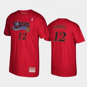 Men Tobias Harris #12 Red Hardwood Classics Reload Philadelphia 76ers T-Shirt 870757-184