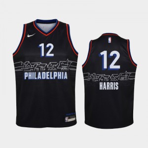 Youth Tobias Harris #12 City Black 2020-21 Edition Philadelphia 76ers Jerseys 906412-289