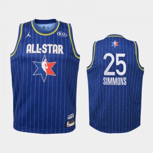 Youth(Kids) Ben Simmons #25 Eastern Conference 2020 NBA All-Star Game Philadelphia 76ers Blue Jersey 583364-394