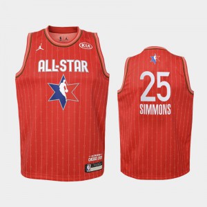Youth Ben Simmons #25 2020 NBA All-Star Game Philadelphia 76ers Eastern Conference Red Jersey 722019-704