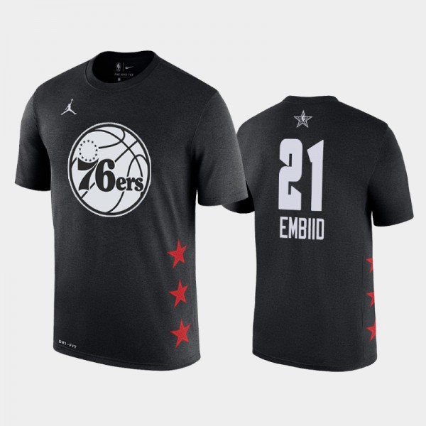 Mens Joel Embiid #21 Black 2019 All-Star Philadelphia 76ers T